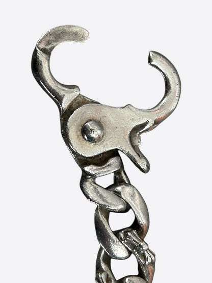 Chrome Hearts Silver Fancy Link Floral Cross Cuban Bracelet