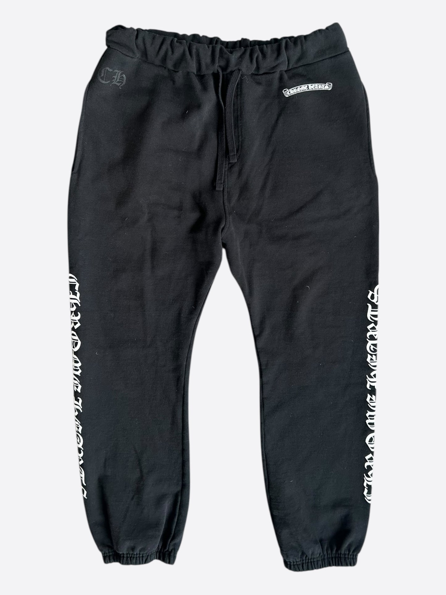 Chrome Hearts Black & White Script Logo Sweatpants
