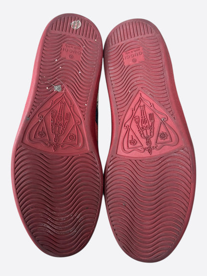 Gucci Beige GG Monogram Striped Ace Sneaker