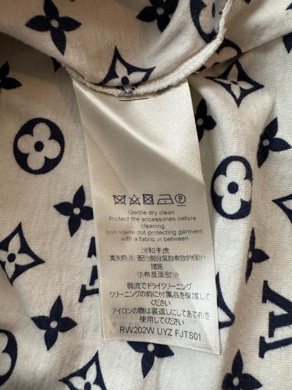 Louis Vuitton White & Blue Monogram T-Shirt