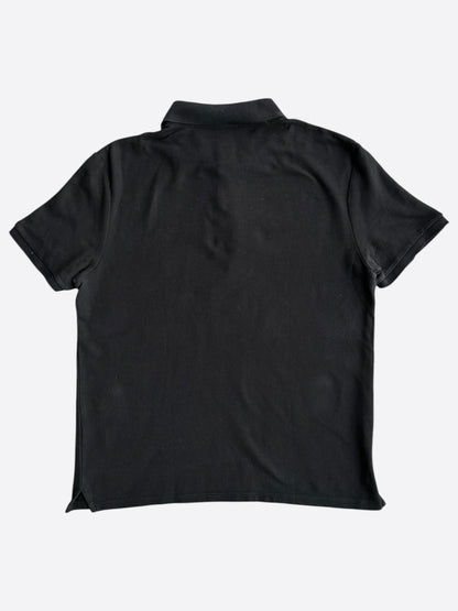 Louis Vuitton Black Embroidered Logo Polo T-Shirt