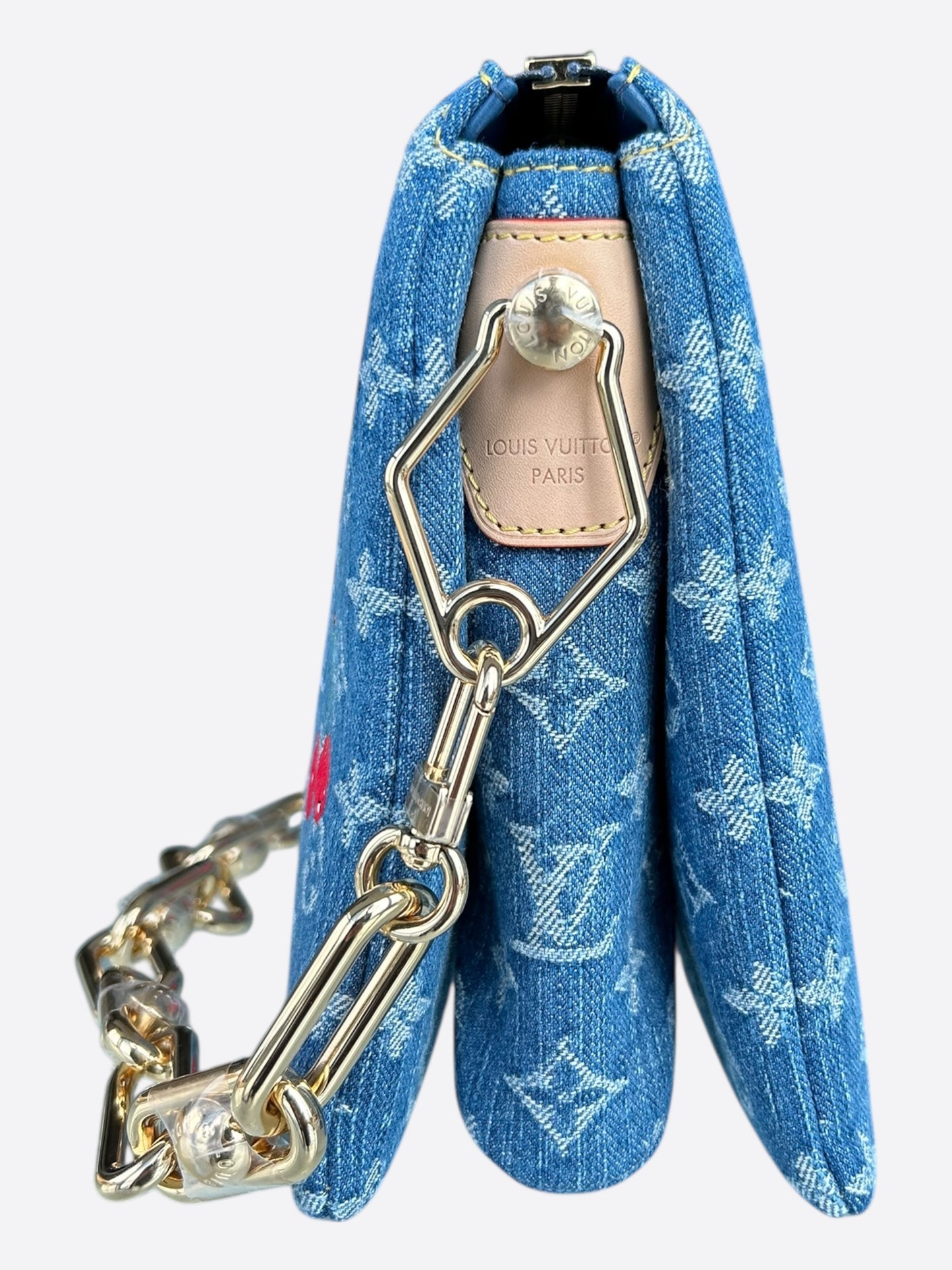 Louis Vuitton Takashi Murakami Blue Cherry Monogram Denim Coussin PM