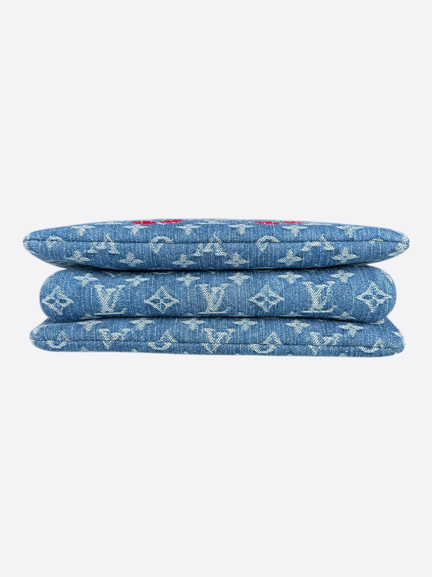 Louis Vuitton Takashi Murakami Blue Cherry Monogram Denim Coussin PM