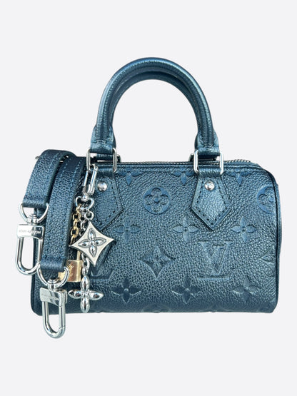 Louis Vuitton Navy Shimmer Monogram Nano Speedy