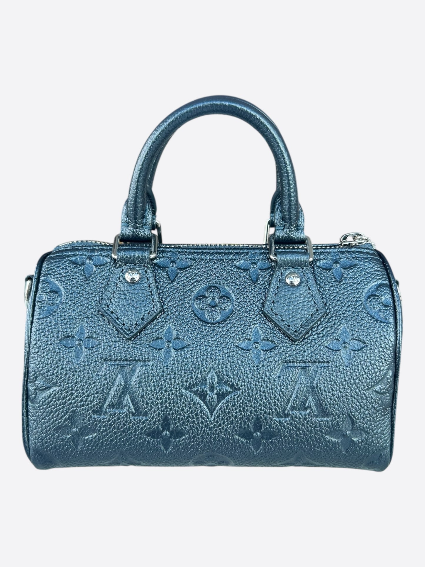 Louis Vuitton Navy Shimmer Monogram Nano Speedy
