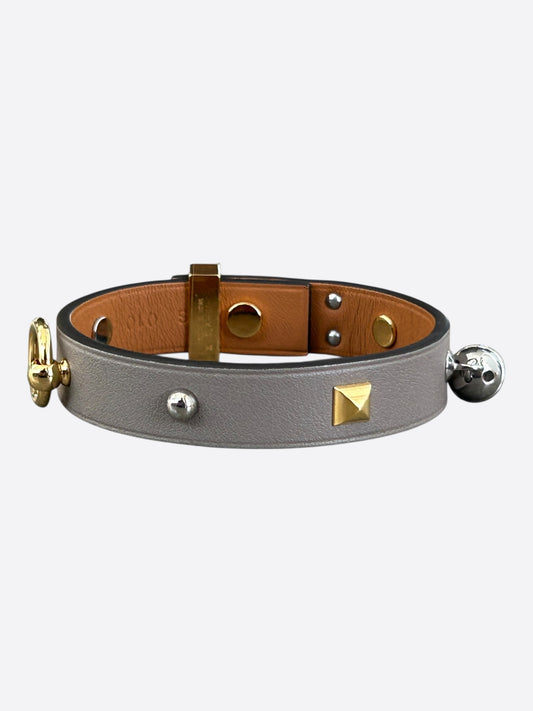 Hermes Grey Swift & Electrum Hardware Curiosite Charm Bracelet