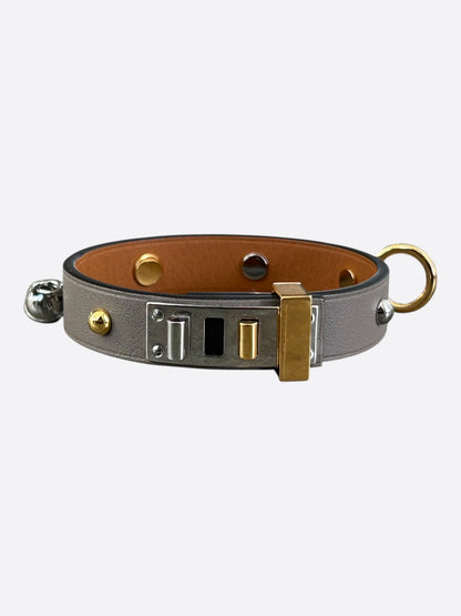 Hermes Grey Swift & Electrum Hardware Curiosite Charm Bracelet