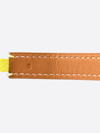 Hermes Yellow Epsom & Gold Hardware Rivale Double Tour Bracelet