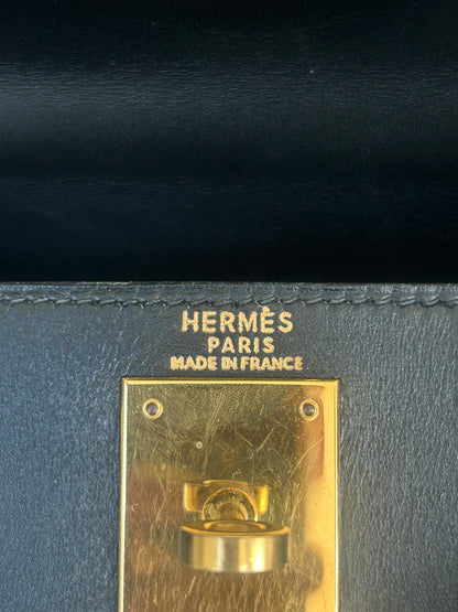 Hermes Black Box & Gold Hardware Kelly 28