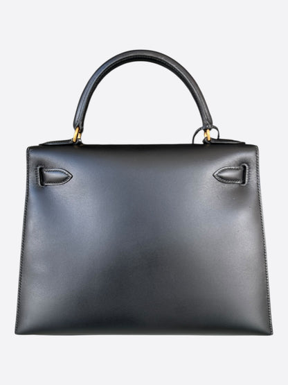 Hermes Black Box & Gold Hardware Kelly 28