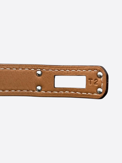 Hermes Pink Swift & Palladium Hardware Kelly Double Tour Bracelet