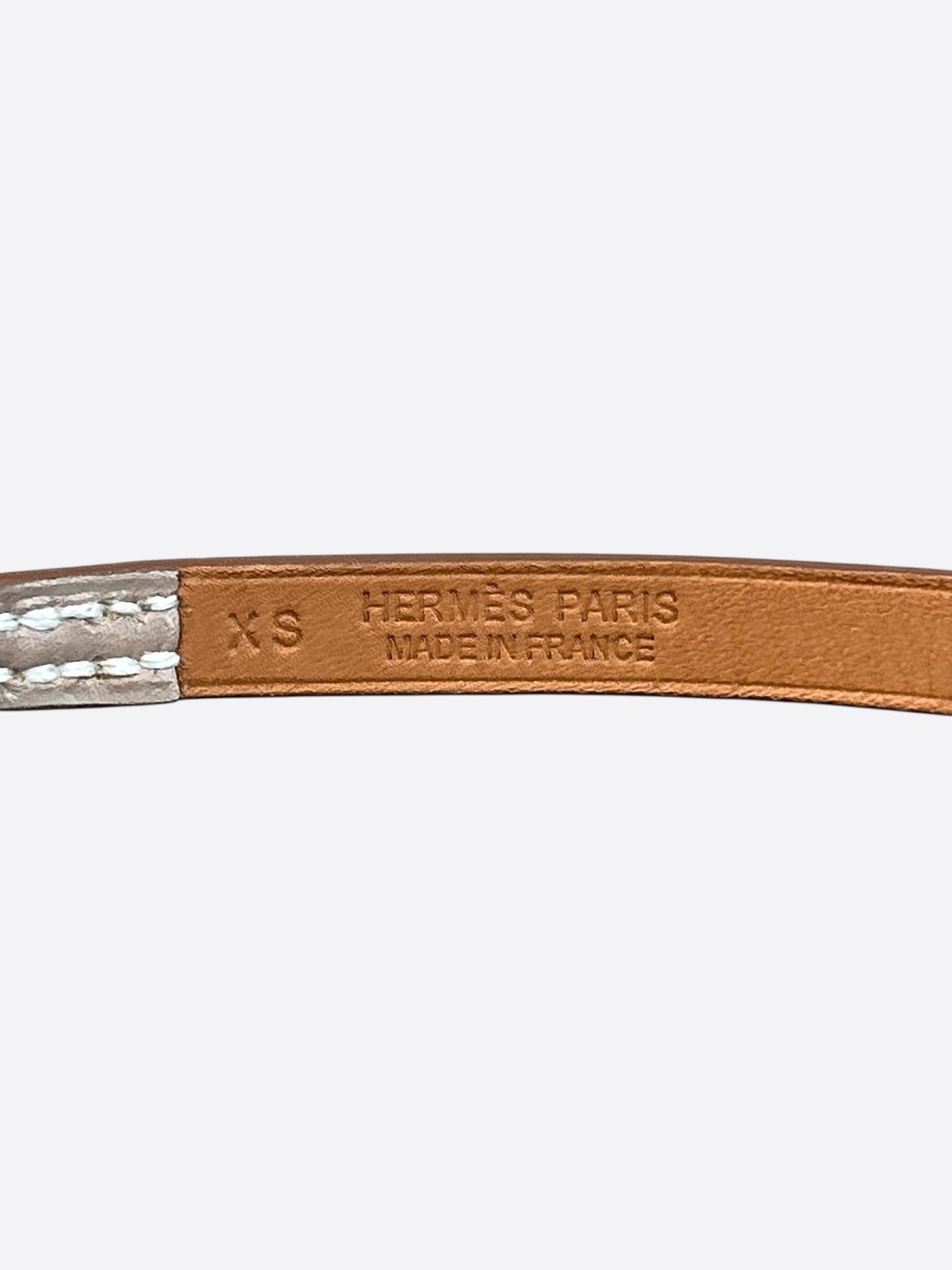 Hermes Brown Swift & Palladium Hardware Kelly Mini Bracelet