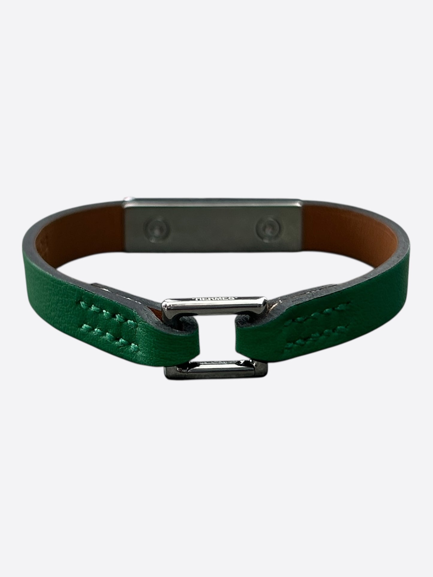 Hermes Green Swift & Palladium Hardware Mini Kelly Bracelet