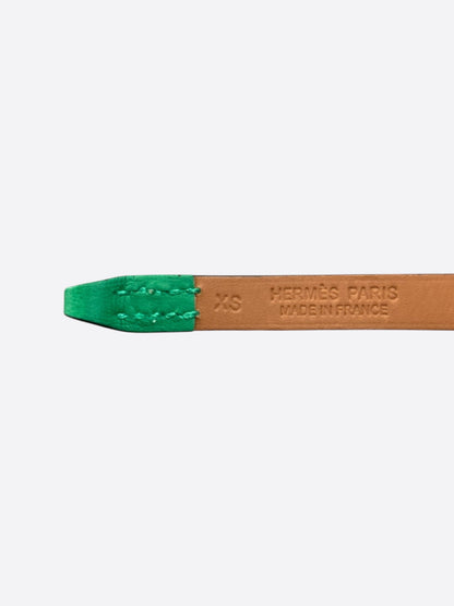 Hermes Green Swift & Palladium Hardware Mini Kelly Bracelet
