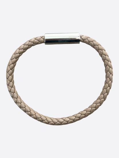 Hermes Brown Swift & Palladium Hardware Goliath Bracelet
