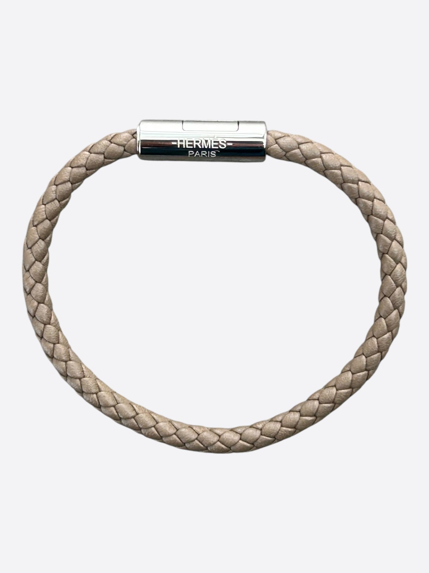 Hermes Brown Swift & Palladium Hardware Goliath Bracelet