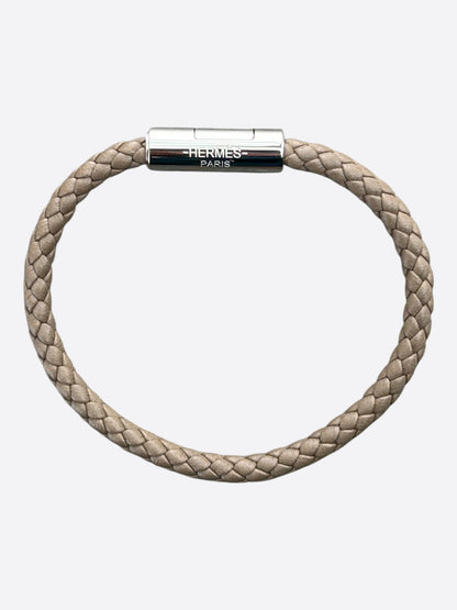 Hermes Brown Swift & Palladium Hardware Goliath Bracelet
