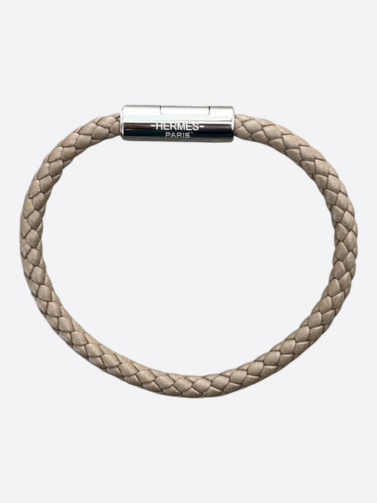 Hermes Brown Swift & Palladium Hardware Goliath Bracelet