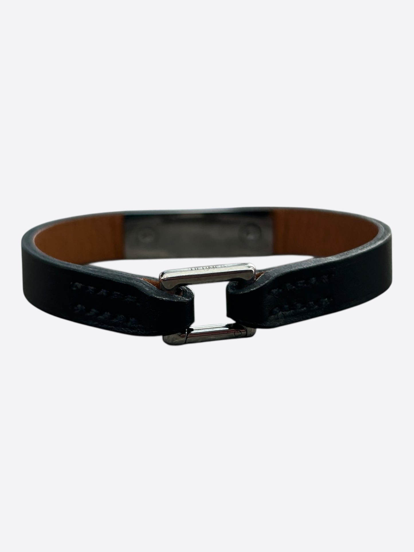 Hermes Black Swift & Palladium Hardware Mini Rivale Bracelet