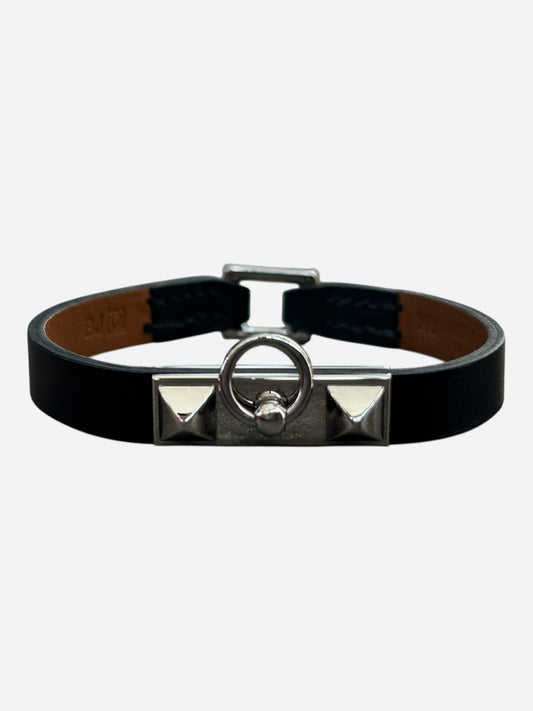 Hermes Black Swift & Palladium Hardware Mini Rivale Bracelet