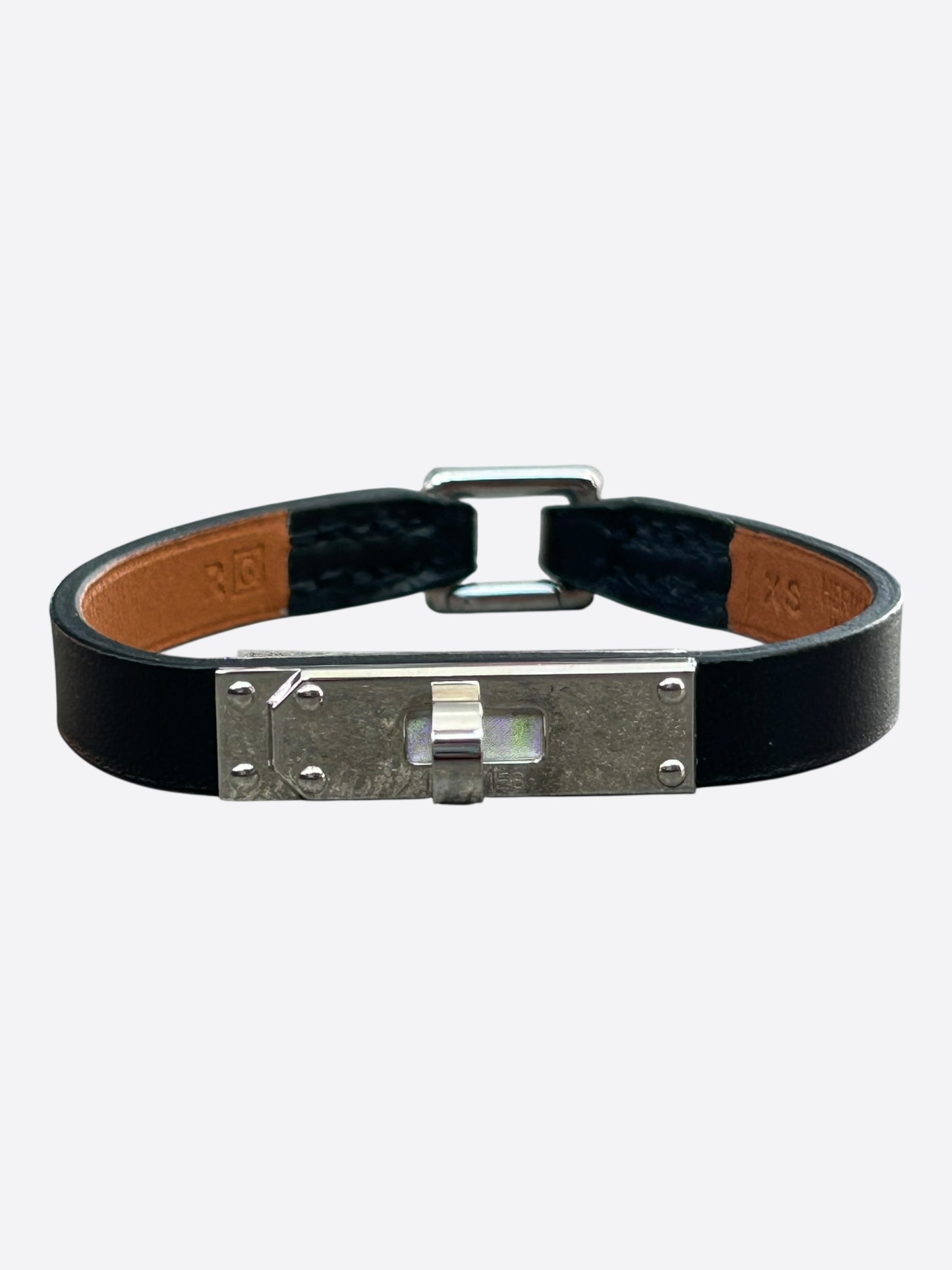 Hermes Black Swift & Palladium Hardware Mini Kelly Bracelet