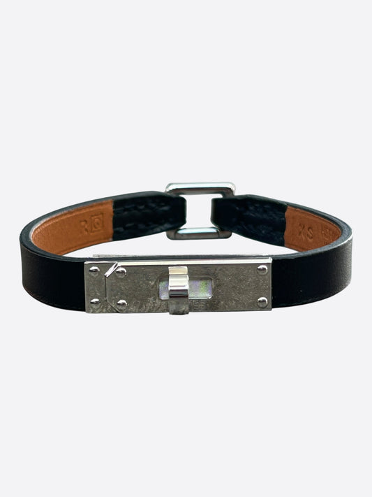 Hermes Black Swift & Palladium Hardware Mini Kelly Bracelet
