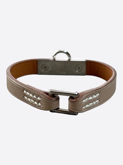 Hermes Etoupe Swift & Palladium Hardware Mini Rivale Bracelet