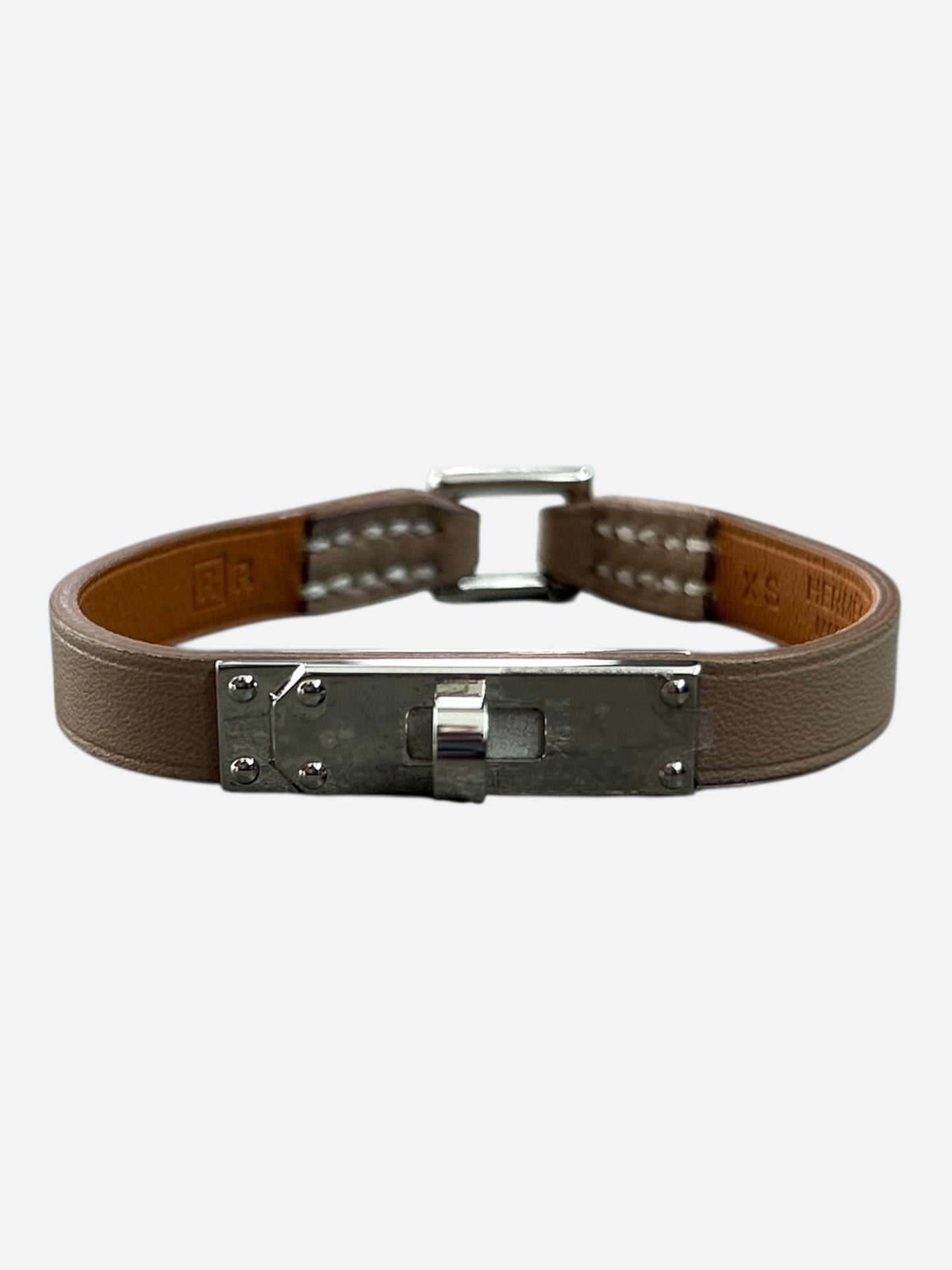 Hermes Etoupe Swift & Palladium Hardware Mini Kelly Bracelet