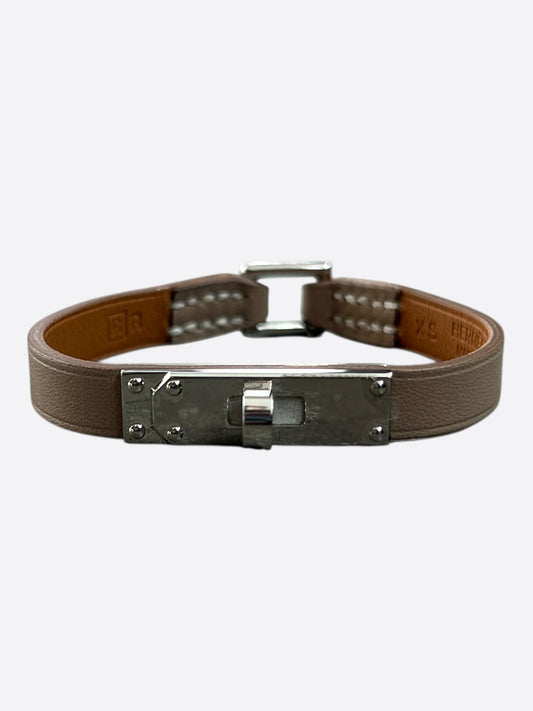 Hermes Etoupe Swift & Palladium Hardware Mini Kelly Bracelet