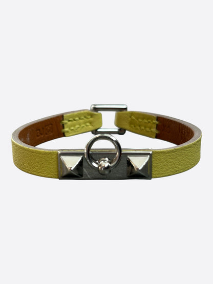Hermes Yellow Swift & Palladium Hardware Mini Rivale Bracelet