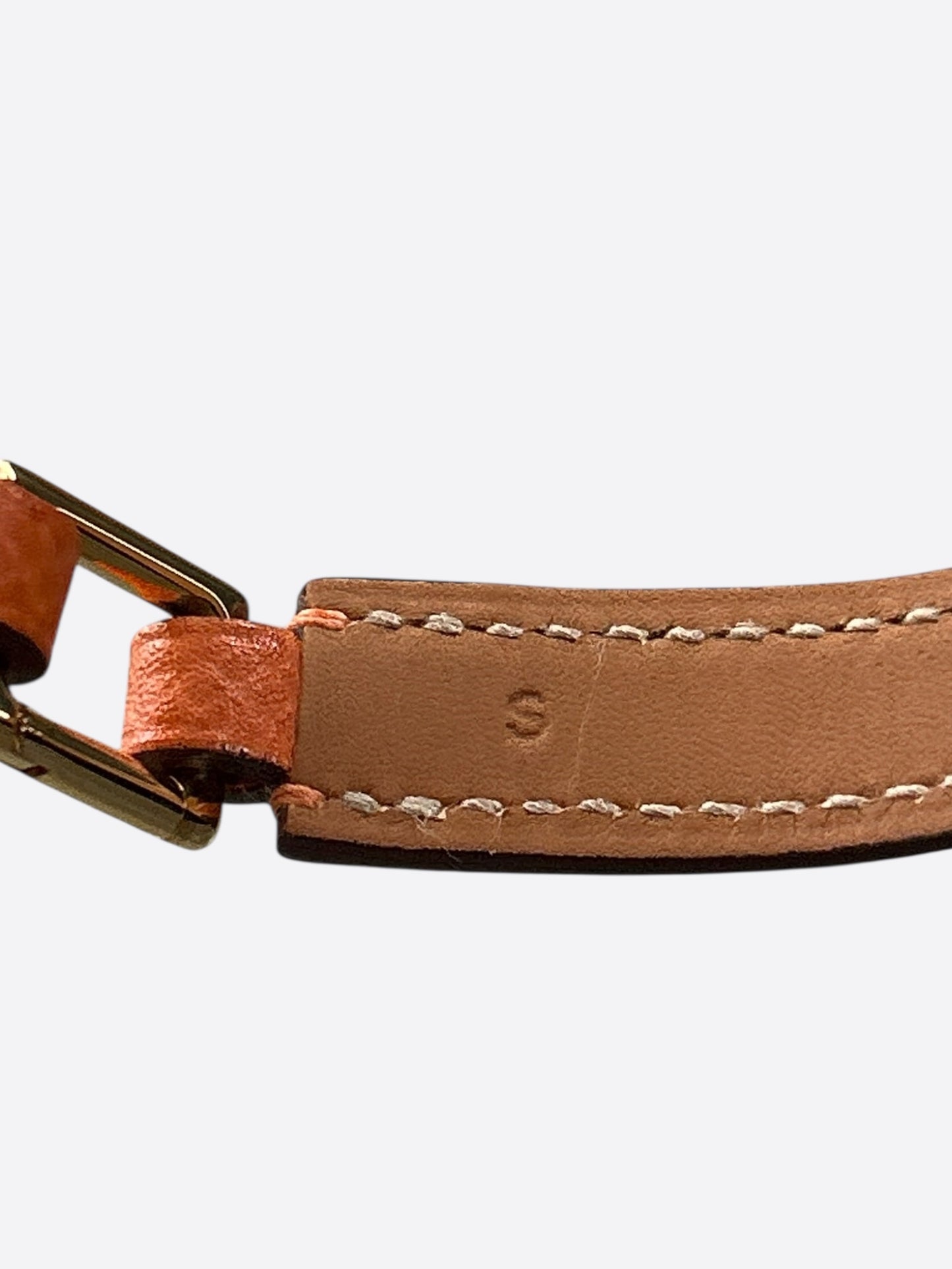 Hermes Brown Epsom & Gold Hardware Rivale Double Tour Bracelet