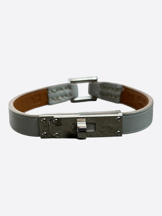 Hermes Grey Swift & Palladium Hardware Mini Kelly Bracelet