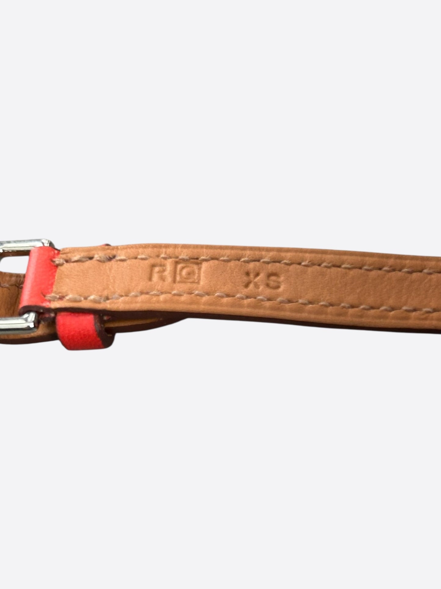 Hermes Red Swift & Palladium Hardware Etriviere Double Tour Bracelet