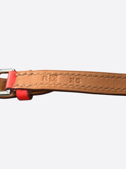 Hermes Red Swift & Palladium Hardware Etriviere Double Tour Bracelet