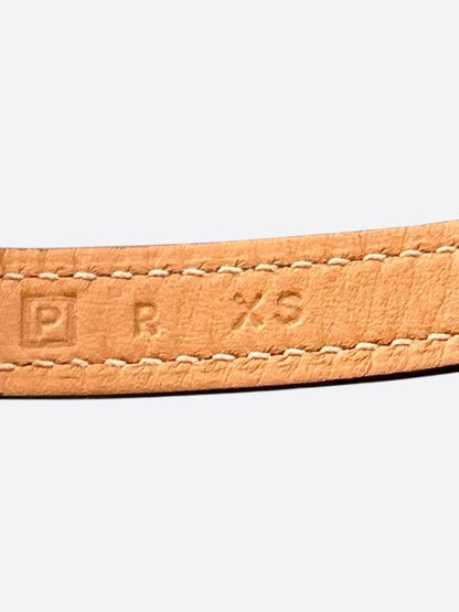 Hermes Brown Swift & Palladium Hardware Etriviere Double Tour Bracelet
