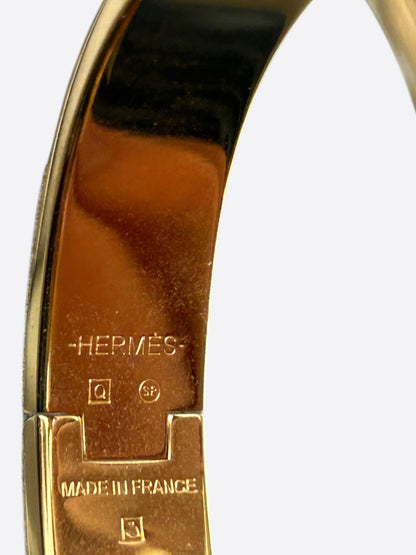 Hermes Gold & Turquoise Clic Clac H Bracelet