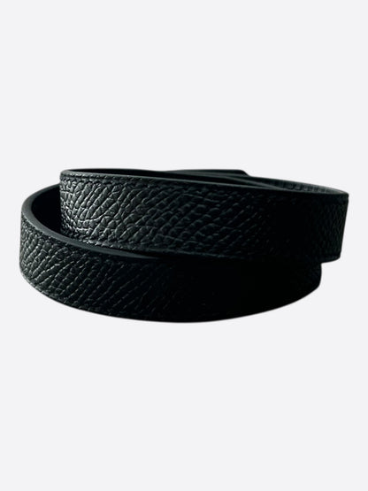 Hermes Black Epsom & Gold Hardware Kelly Double Tour Bracelet