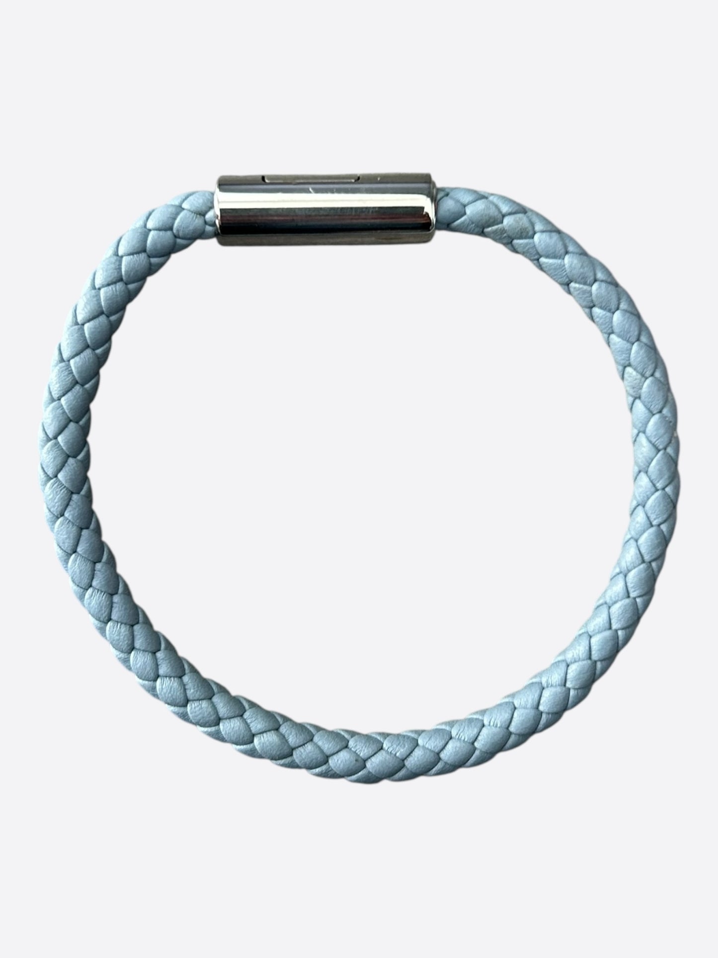 Hermes Light Blue Swift & Palladium Hardware Goliath Bracelet