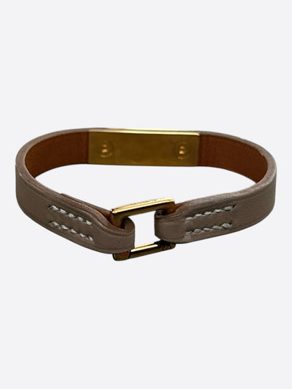 Hermes Etoupe Swift & Gold Hardware Mini Rivale Bracelet