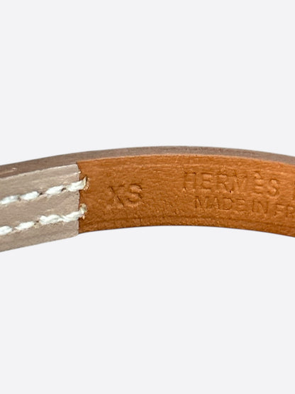 Hermes Etoupe Swift & Gold Hardware Mini Rivale Bracelet