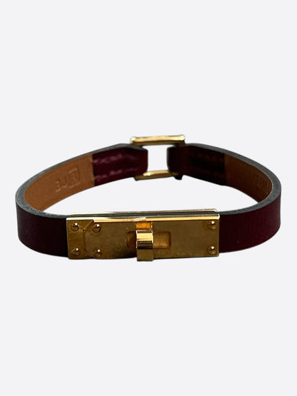 Hermes Red Swift & Gold Hardware Mini Kelly Bracelet