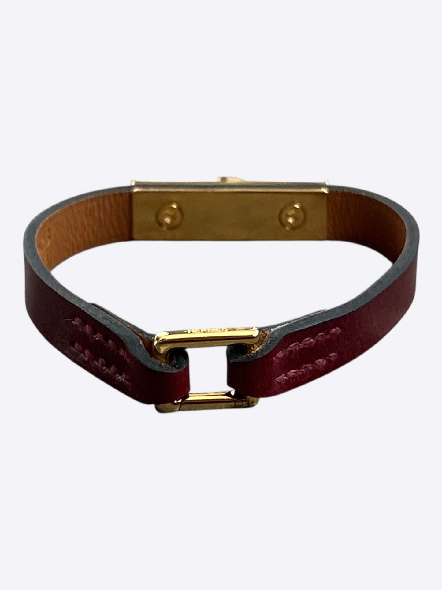 Hermes Red Swift & Gold Hardware Mini Kelly Bracelet