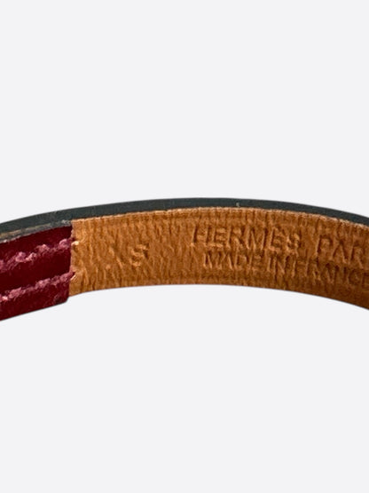 Hermes Red Swift & Gold Hardware Mini Kelly Bracelet