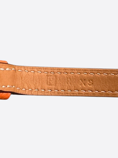 Hermes Orange Epsom & Palladium Hardware Etriviere Double Tour Bracelet