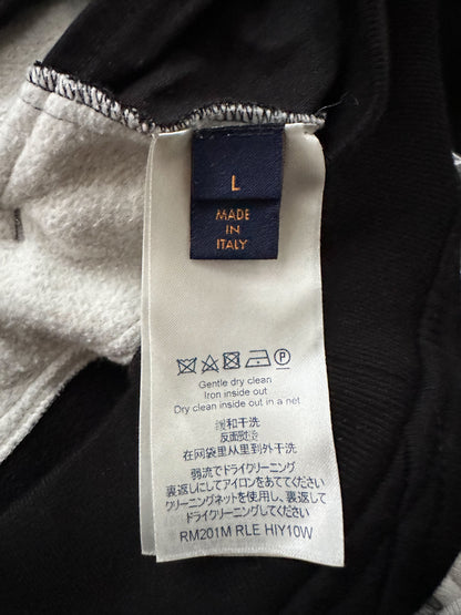 Louis Vuitton Black Grey & White Monogram Circle Cut Hoodie