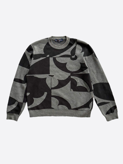 Louis Vuitton Black & Grey Split Monogram Sweater