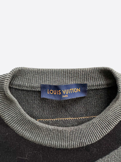 Louis Vuitton Black & Grey Split Monogram Sweater