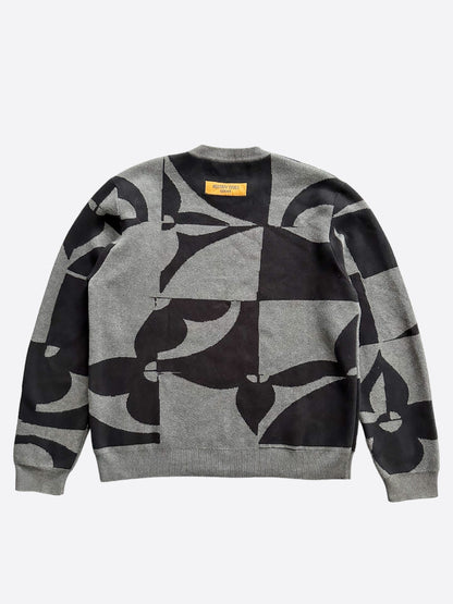 Louis Vuitton Black & Grey Split Monogram Sweater