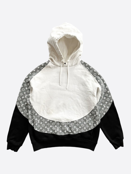 Louis Vuitton Black Grey & White Monogram Circle Cut Hoodie