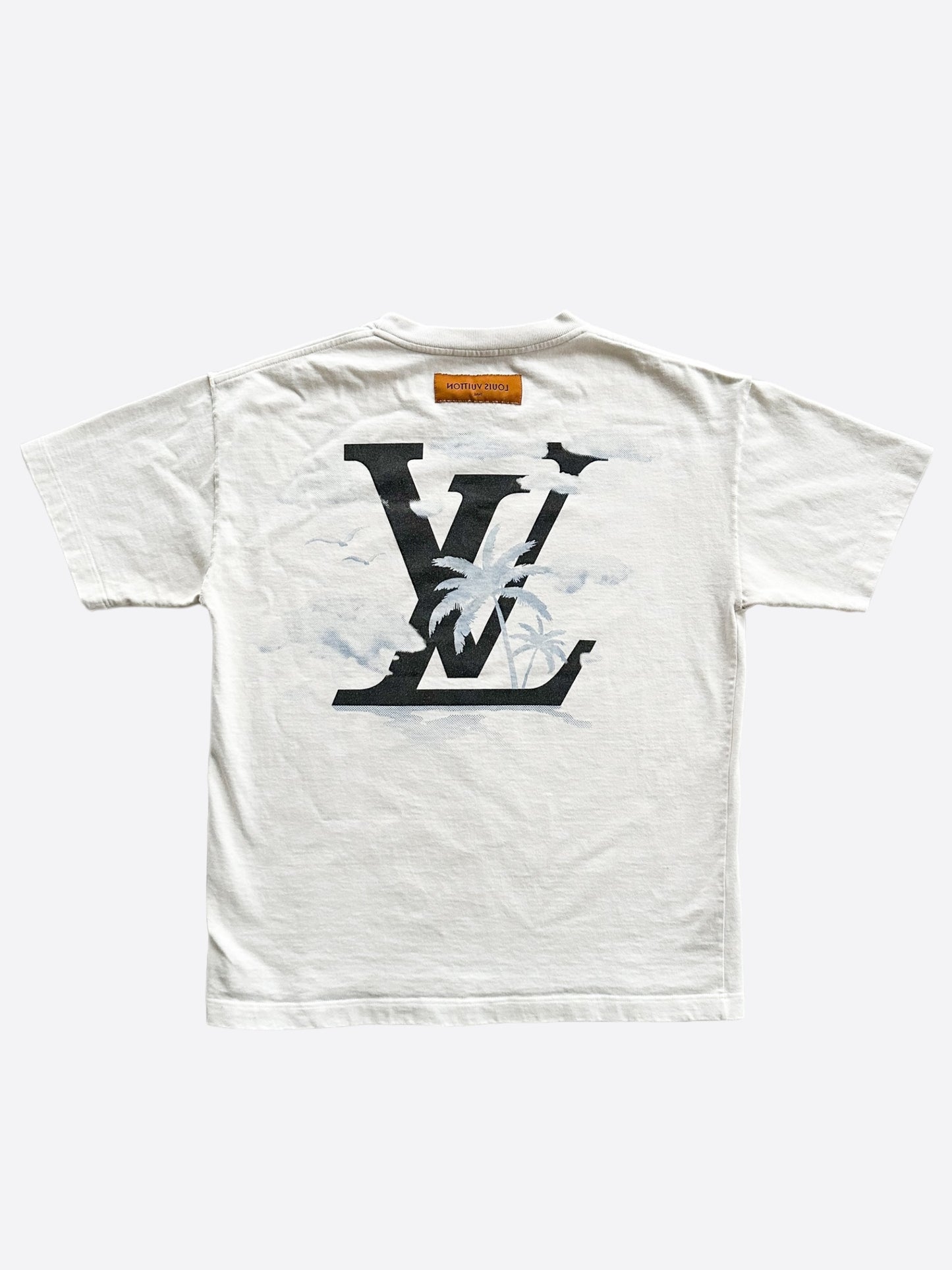 Louis Vuitton White Palm Tree Logo T-Shirt